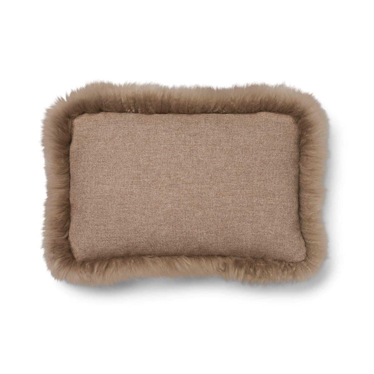 Pute i saueskinn av lang ull Beige/Taupe
