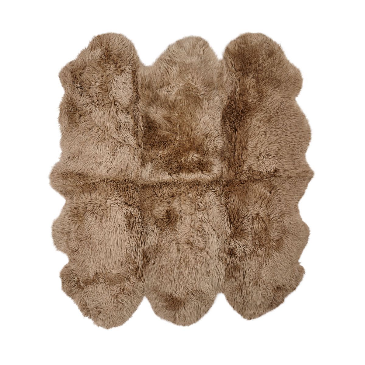 Langt saueskinnteppe i ull 180x162 cm Taupe