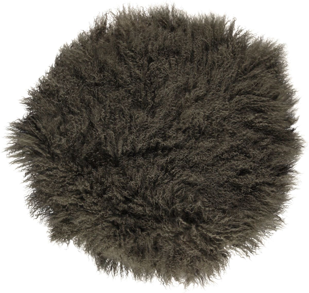 Saueskinnpute | Krøllet | Tibet | Ø45 cm, Ø62 cm & Ø38 cm Hekk Grønn