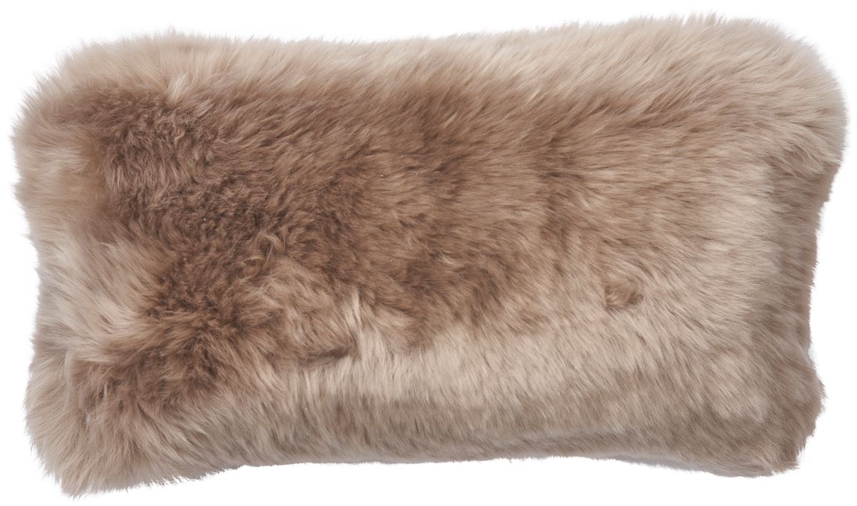 Saueskinnpute | Langhåret | New Zealand | Dobbeltsidig | 25x50 cm Lysebrun