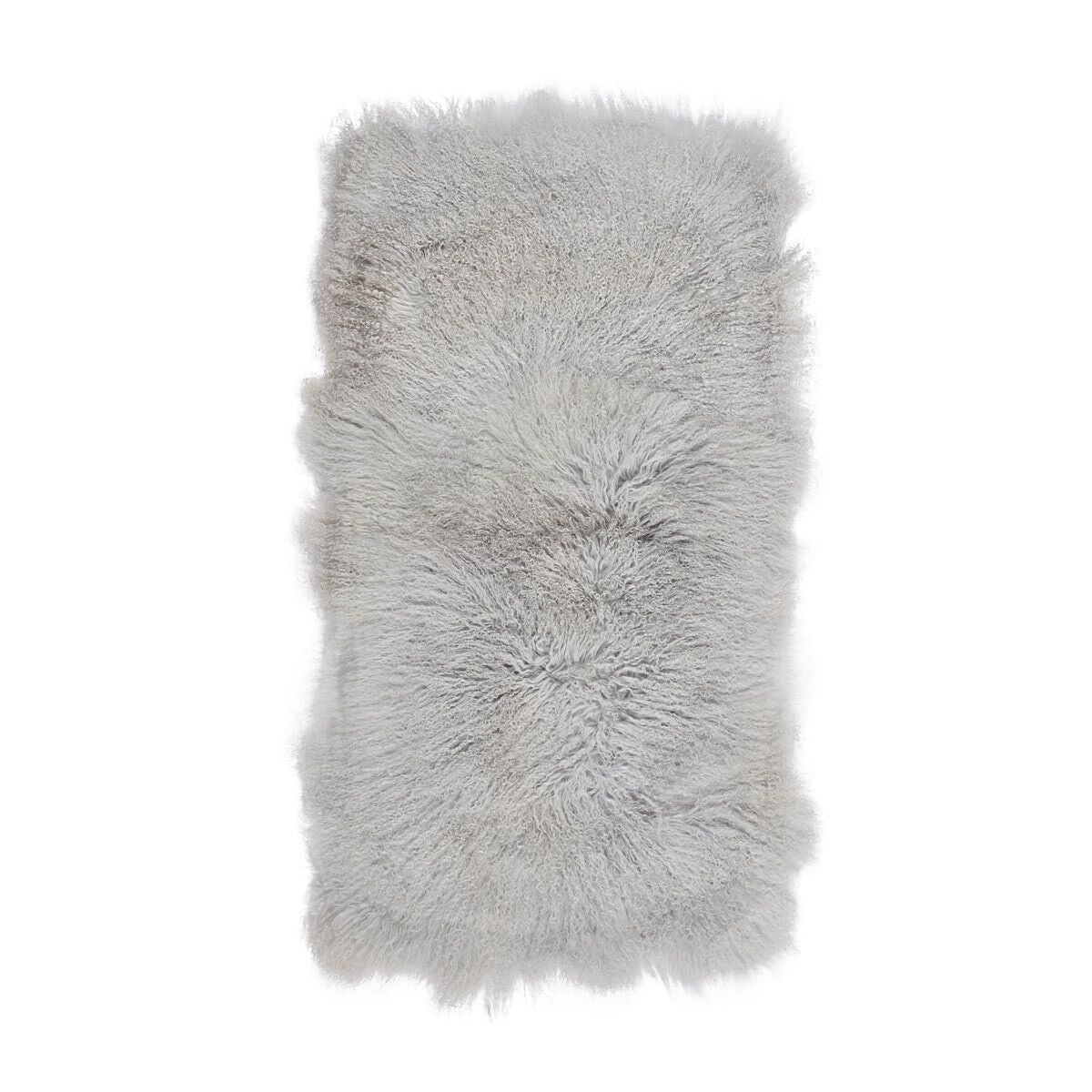 Saueskinnpledd | Krøllet | Tibet | 60x120 cm Lys Grå