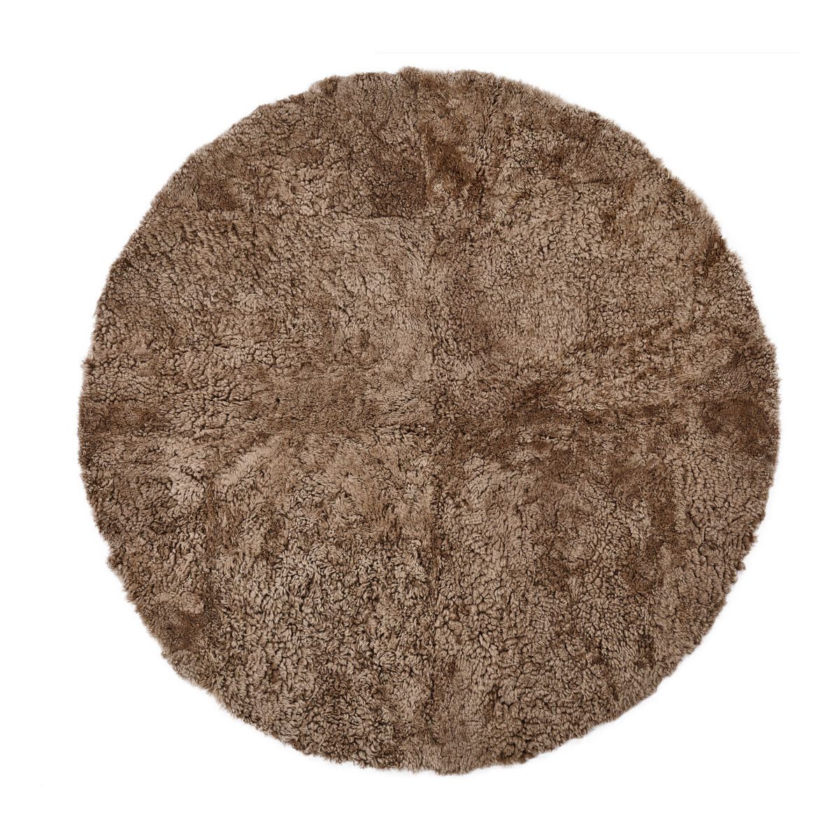 Designgulvteppe | Korthåret | New Zealand | Ø180 cm Lysebrun