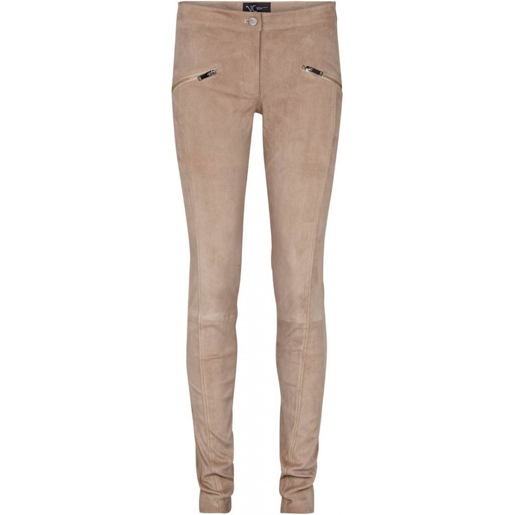 Jasmin Leggins i semsket skinn Lys taupe