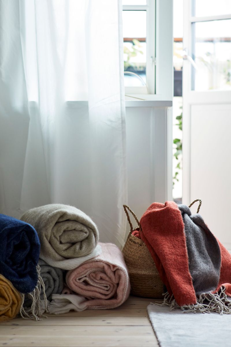 Kaste av mohairull Lys Beige