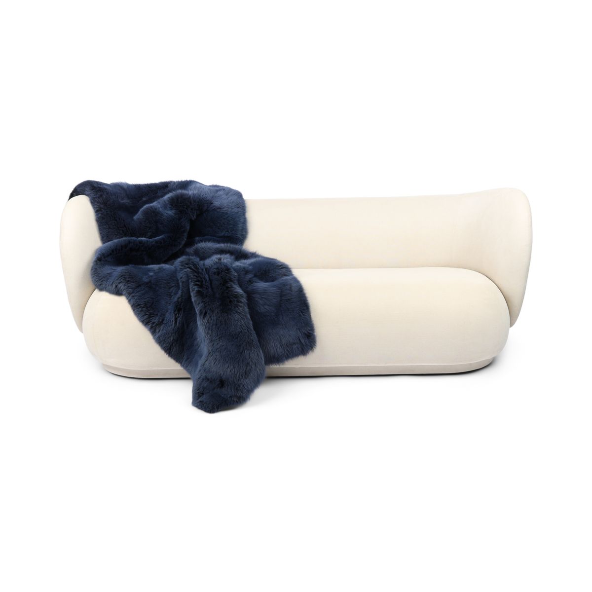 Premium revepledd | Bakside i kasjmir | Blå Indigo | 210x76 cm