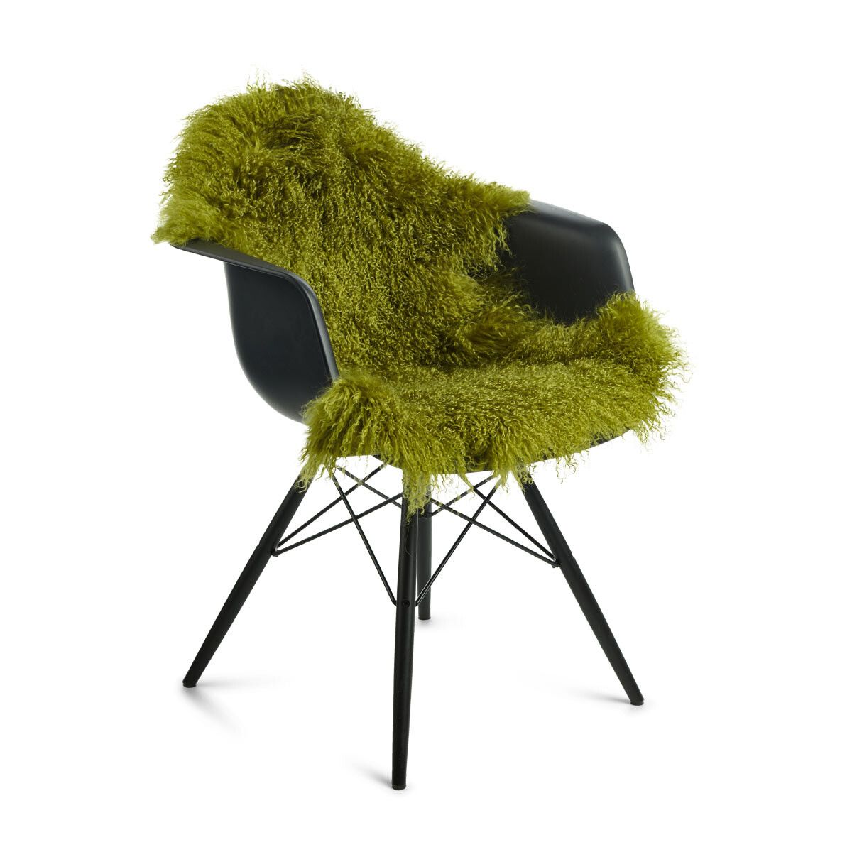 Saueskinn | Krøllet | Tibet | 85x50 cm Grønn