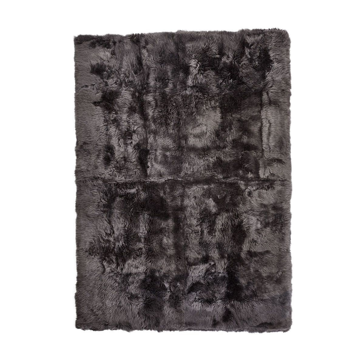 Langt ullteppe i saueskinn 120x180 cm Stål
