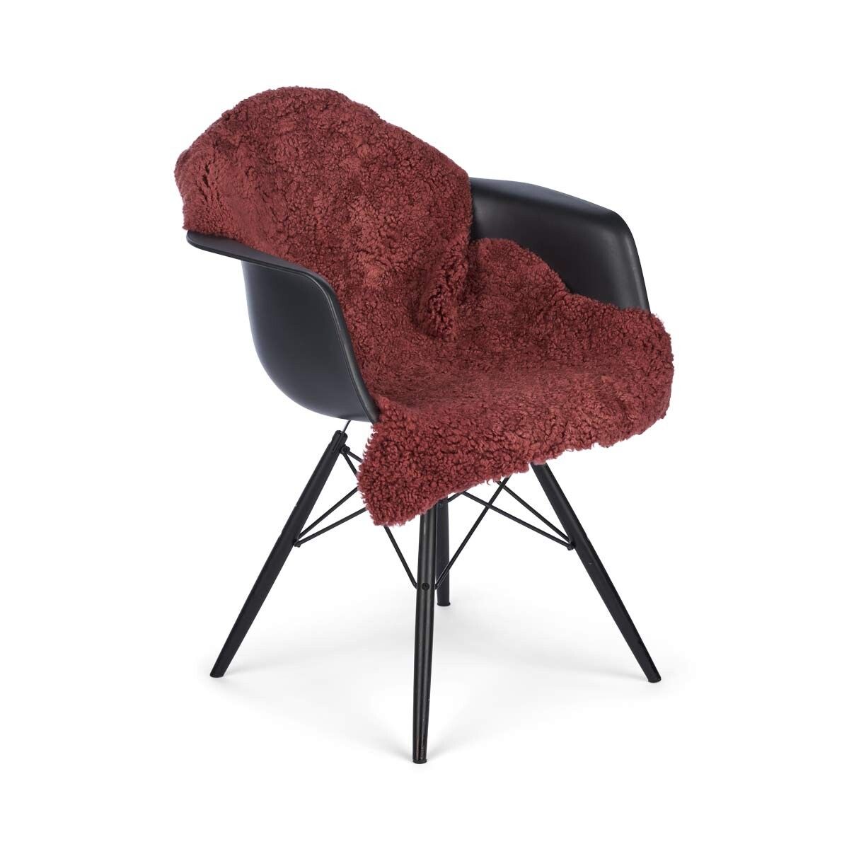 Saueskinn | Korthåret Krøllet | New Zealand | Teppe 100 cm Lys burgunder
