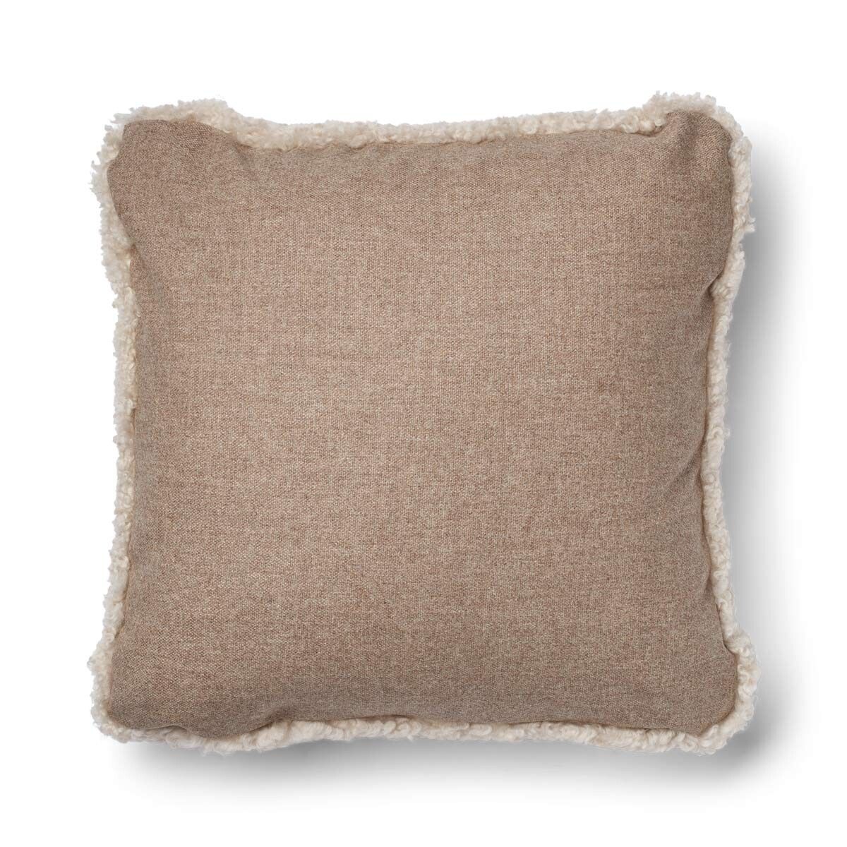 Pute i kort ull av saueskinn Beige/Perle