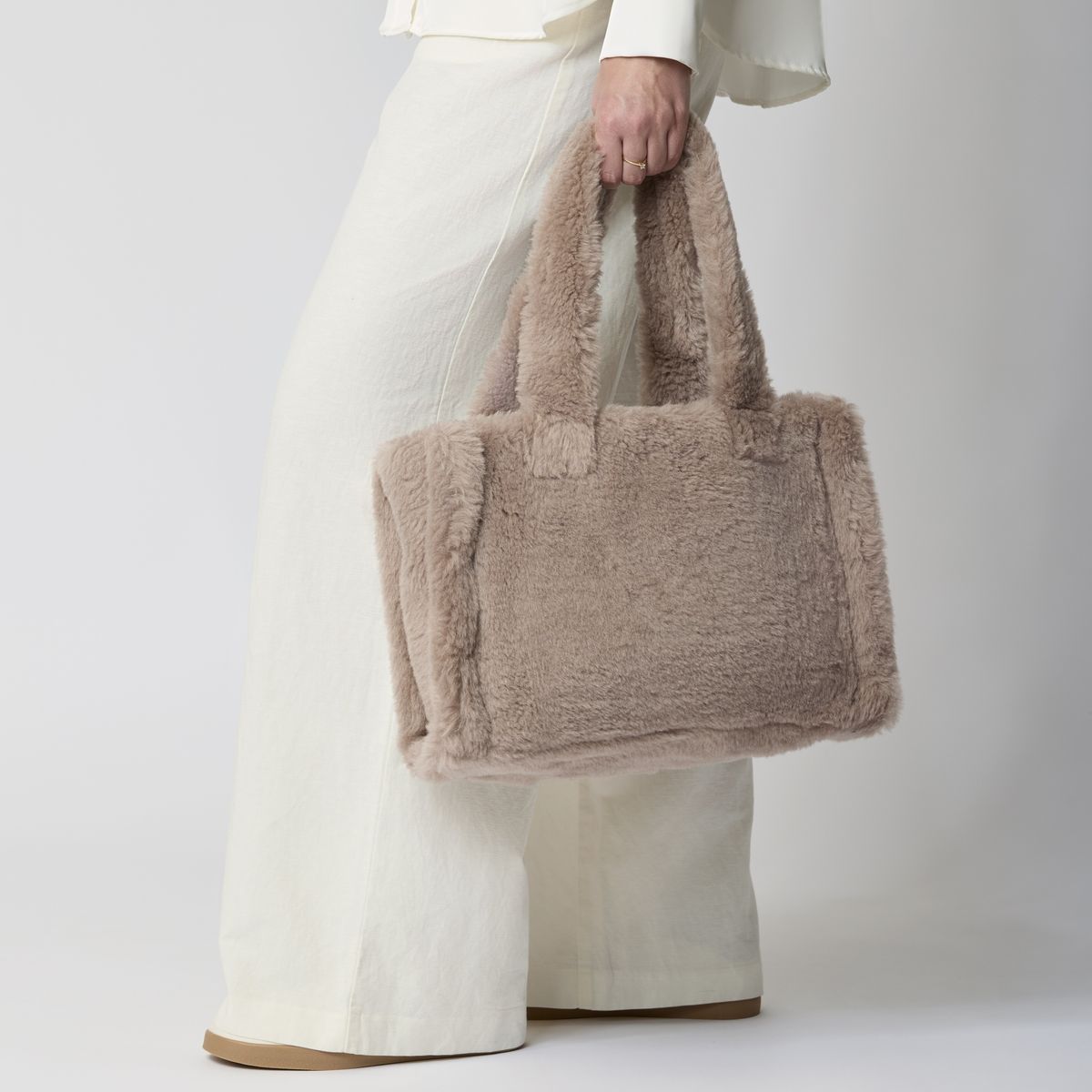 Mini Glory shopper Brunt Lær