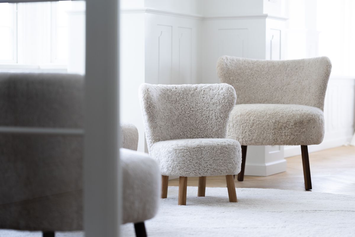 Designgulvteppe | Korthåret | New Zealand | Ø180 cm Hvit