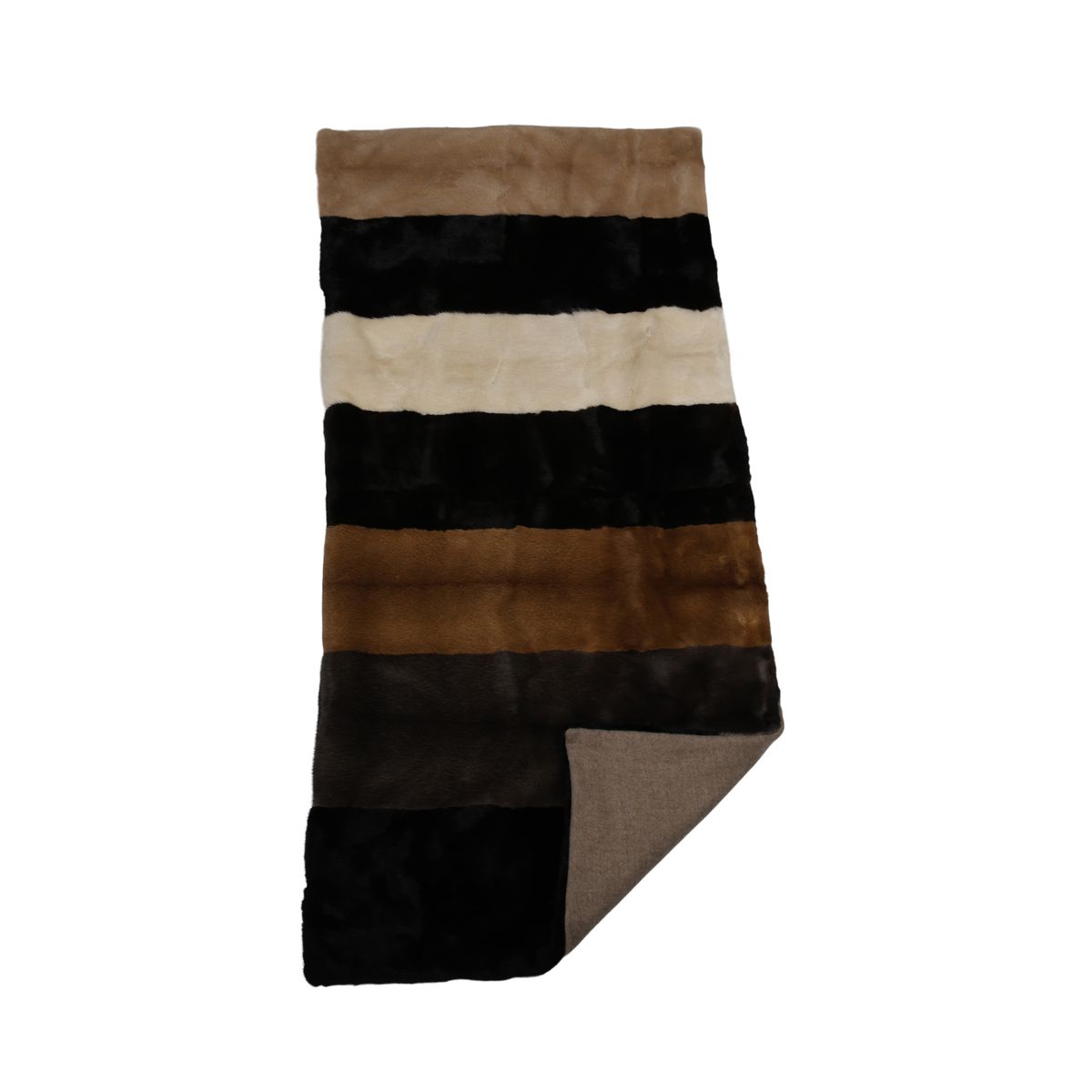 Minkpledd | Kasmirbakside | Flerfarget | 62x130 cm