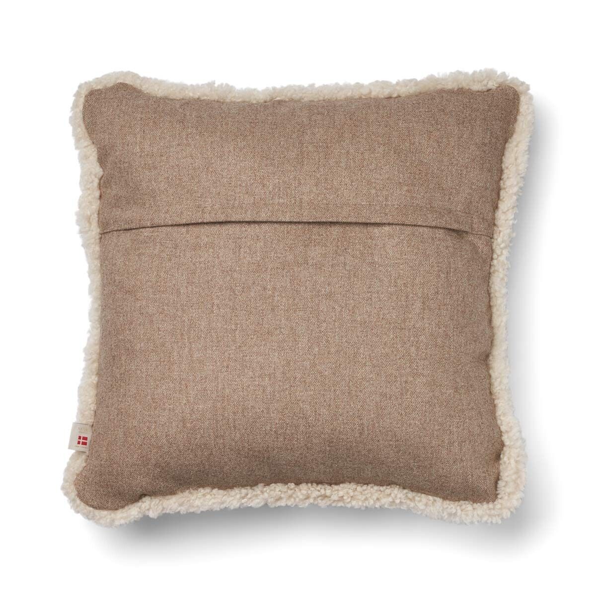 Pute i kort ull av saueskinn Beige/Perle