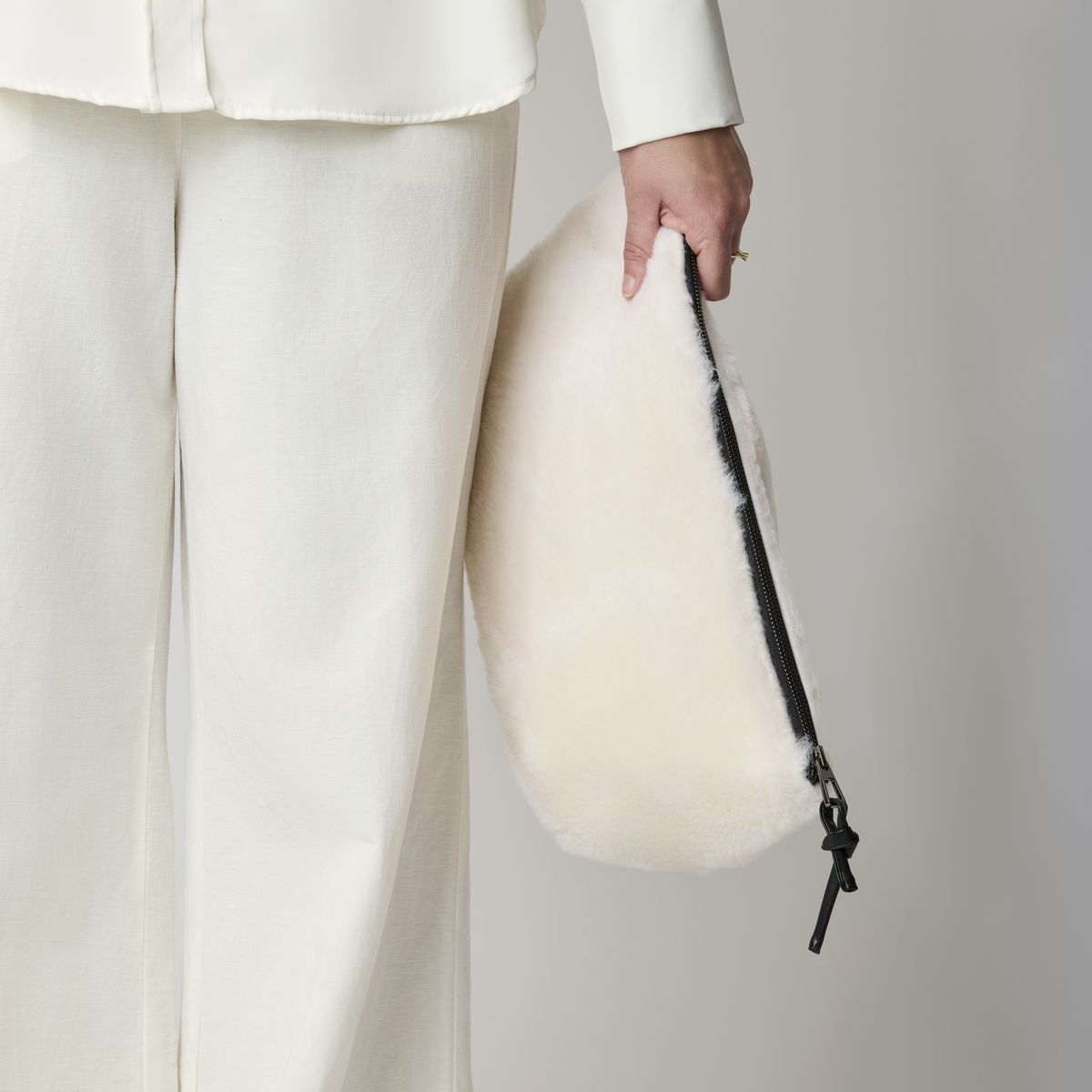 Maxi Havana clutch Brunt Lær