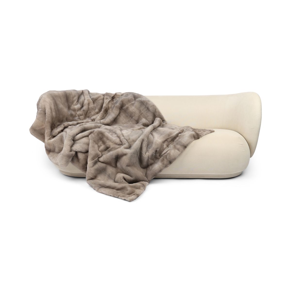 Minkpledd | Bakside i kasjmir | Silver Blue | 180x138 cm