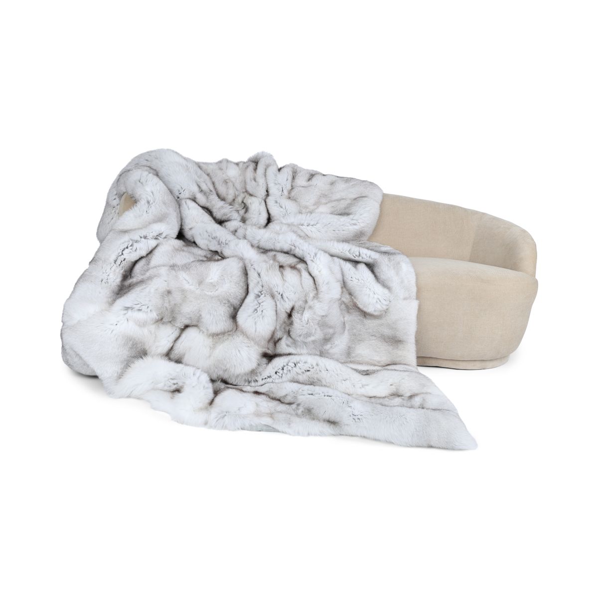 Premium revskinnspledd | Kasjmirbakside | Blue Fox | 230x320 cm