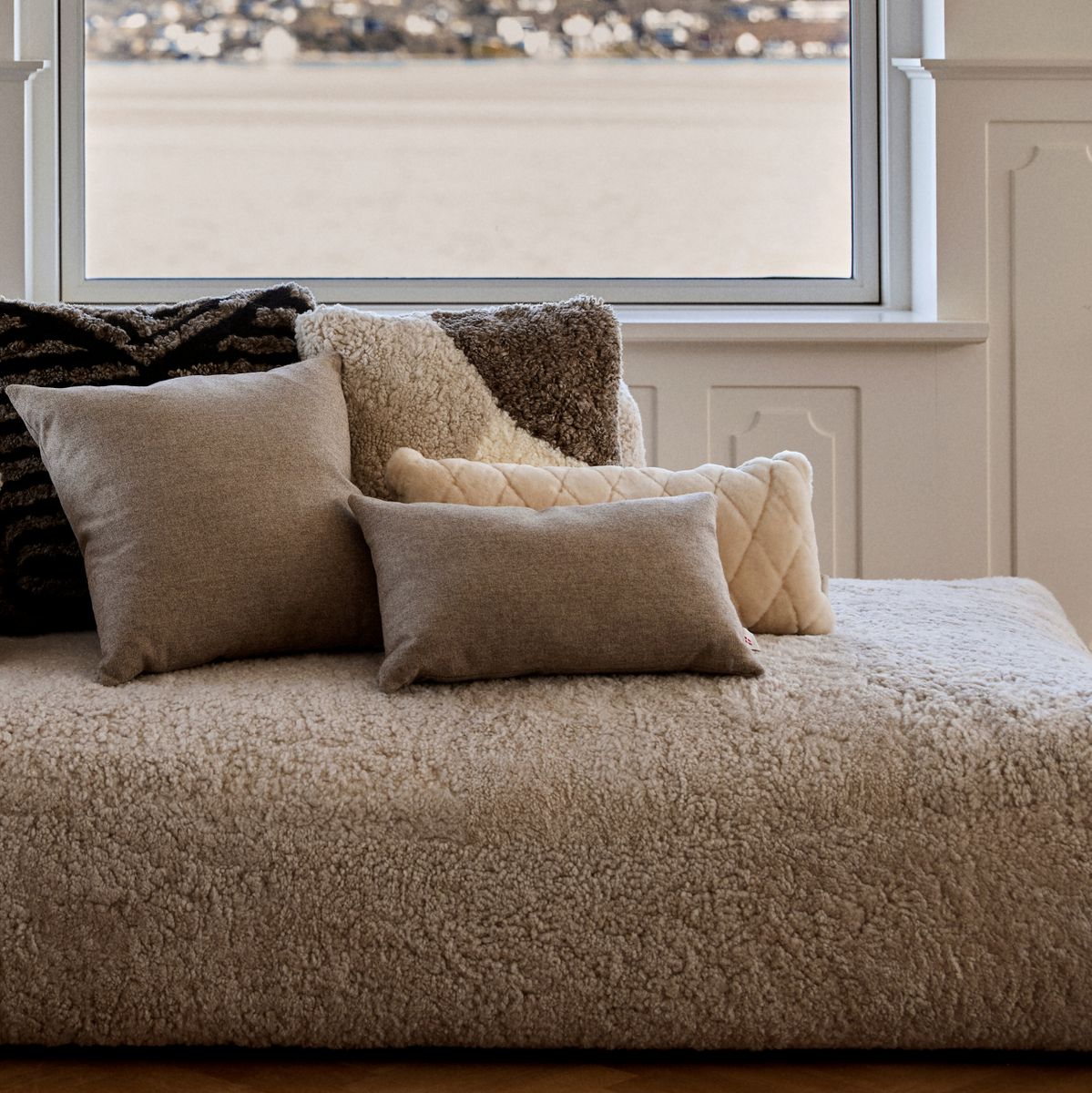 Dobbeltsidig pute Beige