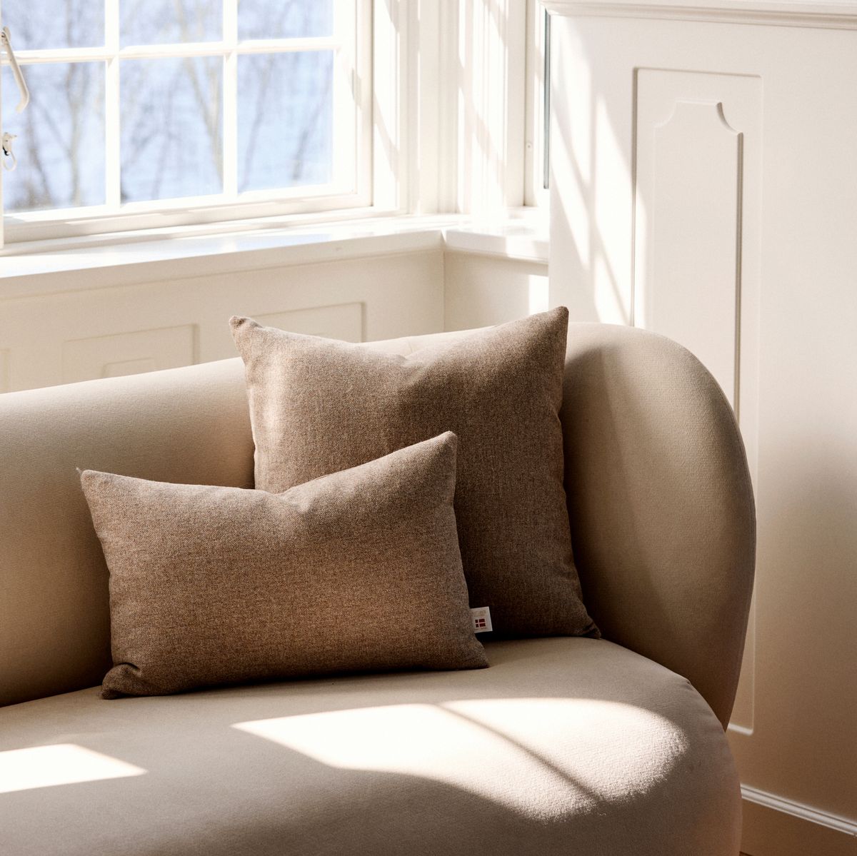 Dobbeltsidig pute Beige