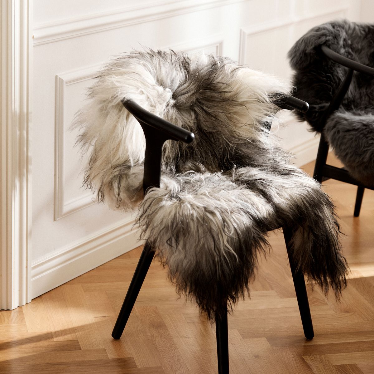 Saueskinn | Langhåret | Island | 120+x60 cm Naturlig Grå