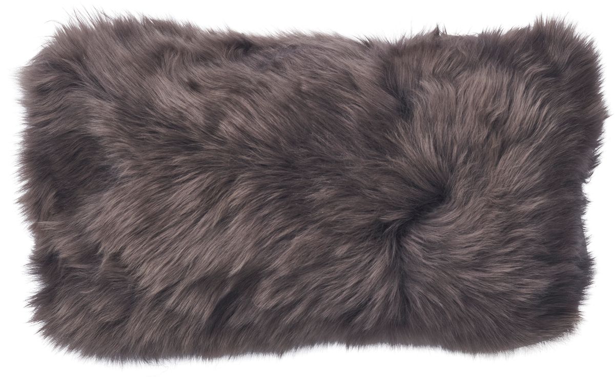 Saueskinnpute | Langhåret | New Zealand | Dobbeltsidig | 25x50 cm Valnøtt