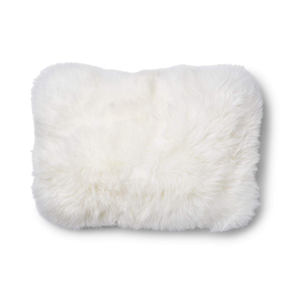 Checked Collection | Ullpute | Langhåret | 34x52 cm Rutete / Beige / Hvit