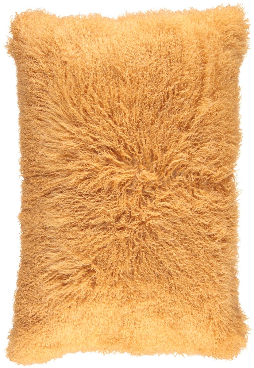 Saueskinnpute | Krøllet | Tibet | 60x90 cm Gul