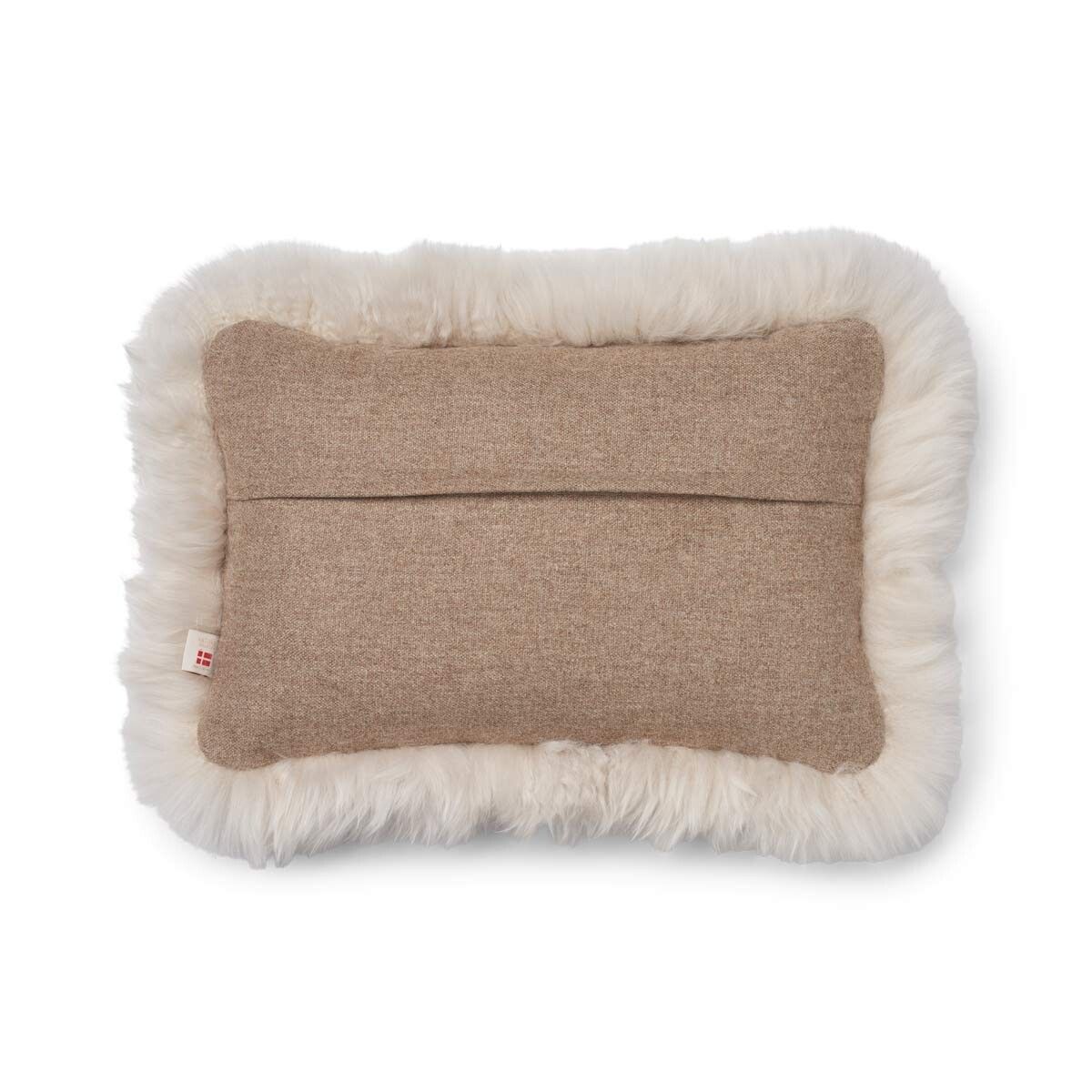 Pute i saueskinn av lang ull Beige/lin