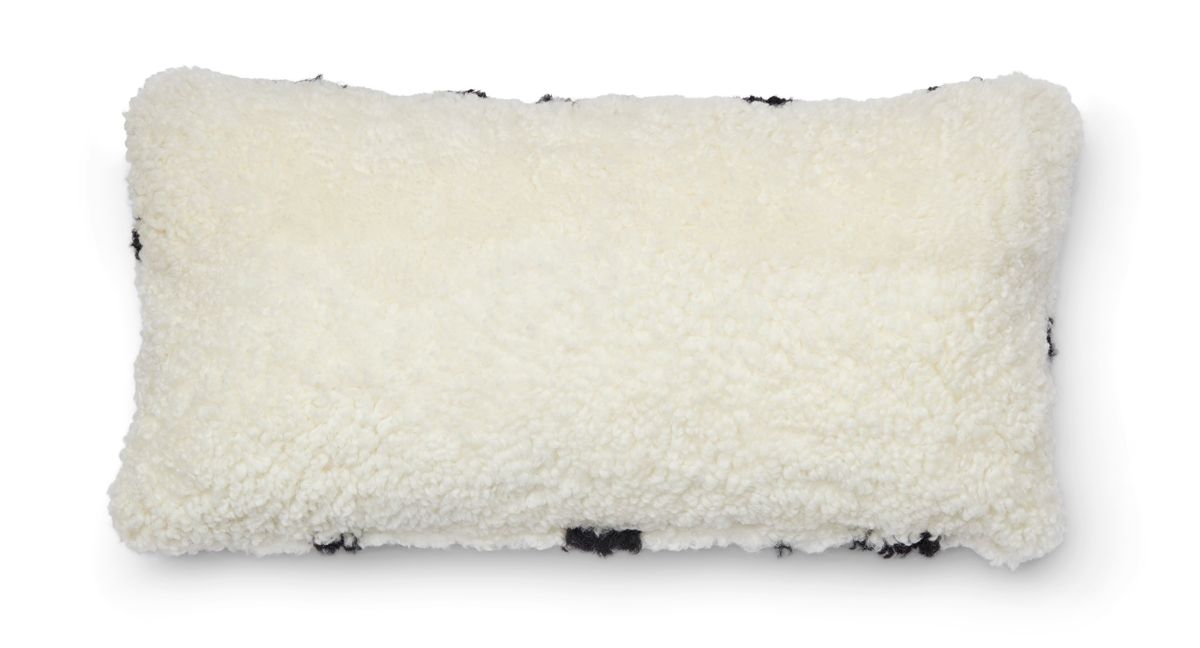 Zebra saueskinnpute | Korthåret | New Zealand | Dobbeltsidig | 30x60 cm Svart / Hvit