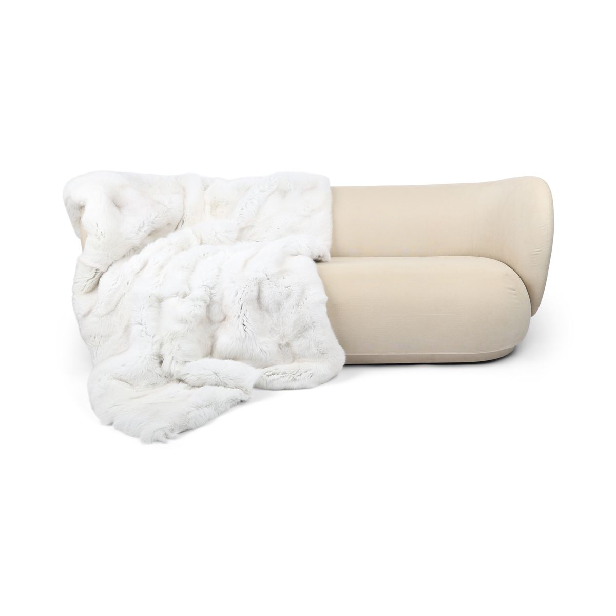 Premium revskinnspledd | Kasjmirbakside | Arctic/Marble Fox | 140x200 cm