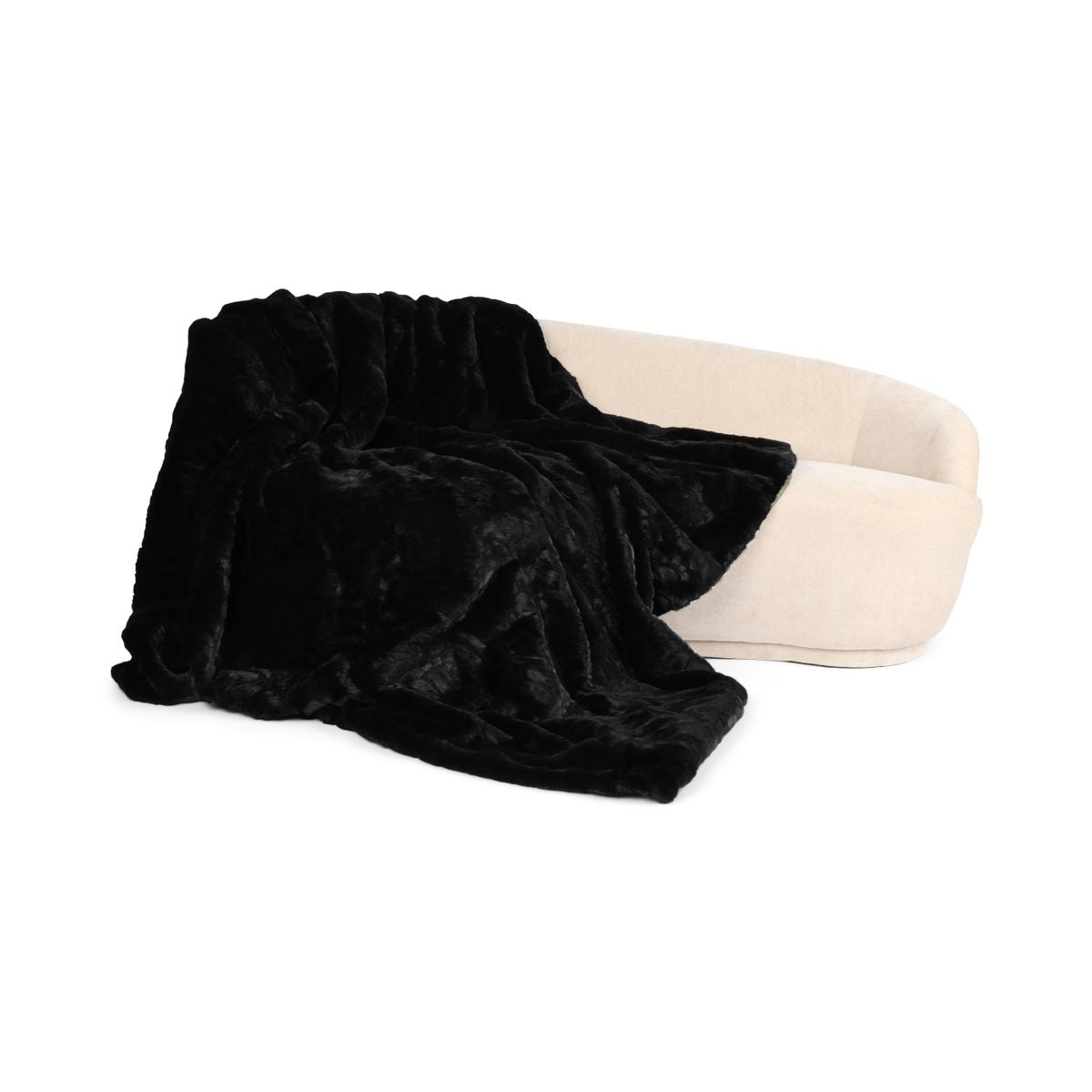 Minkpledd | Kasjmirbakside | Svart | 200x200 cm