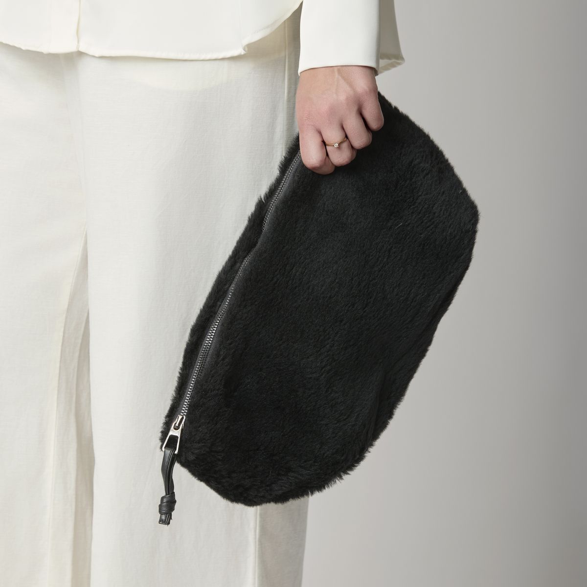 Maxi Havana clutch Brunt Lær