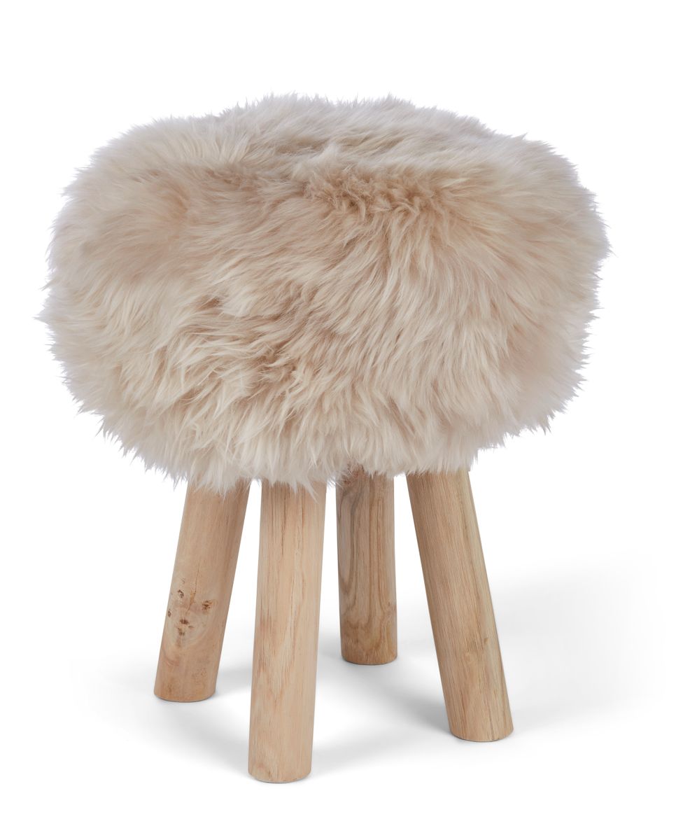 Krakktrekk i saueskinn Beige