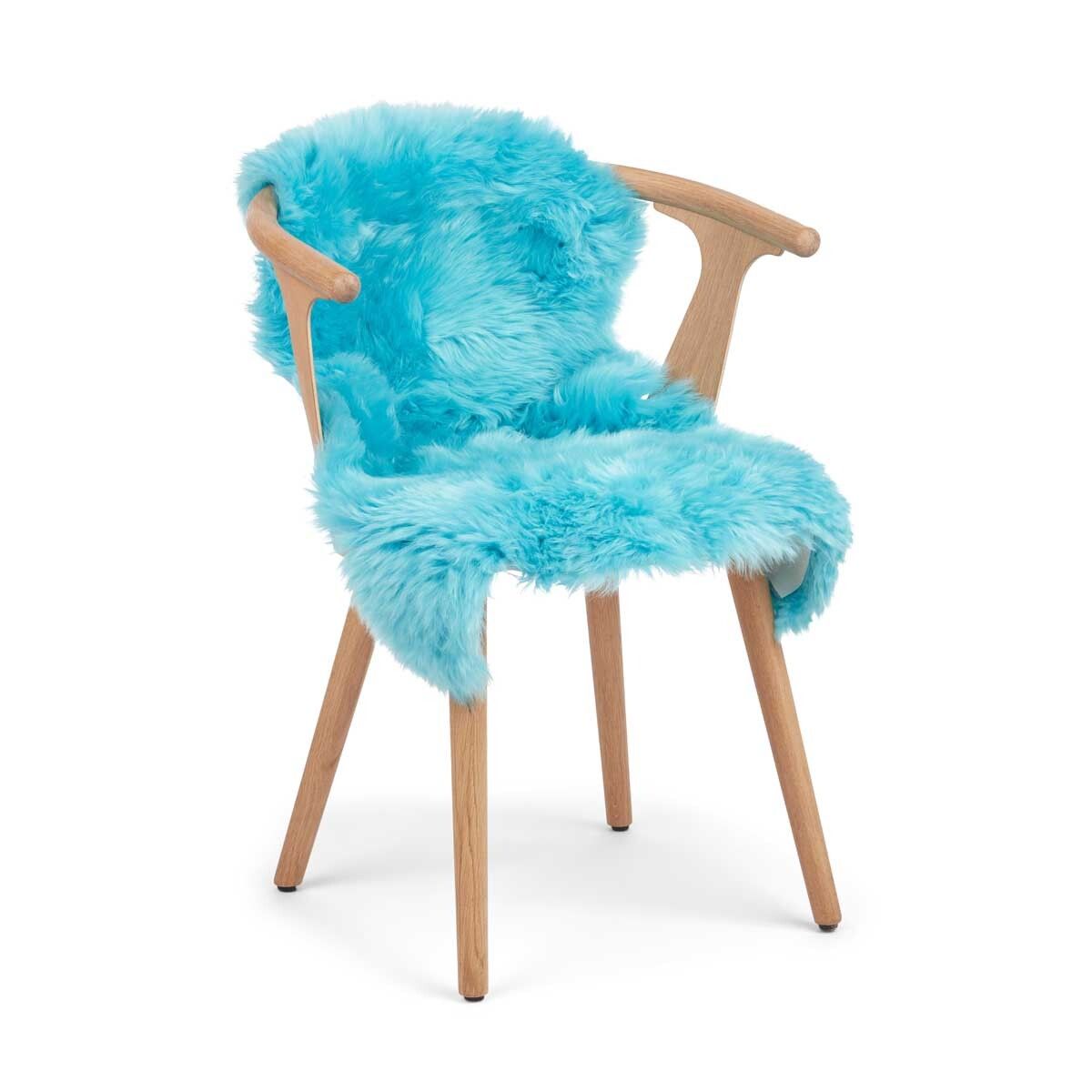 Langt saueskinn i ull 90 cm Coral Peacock