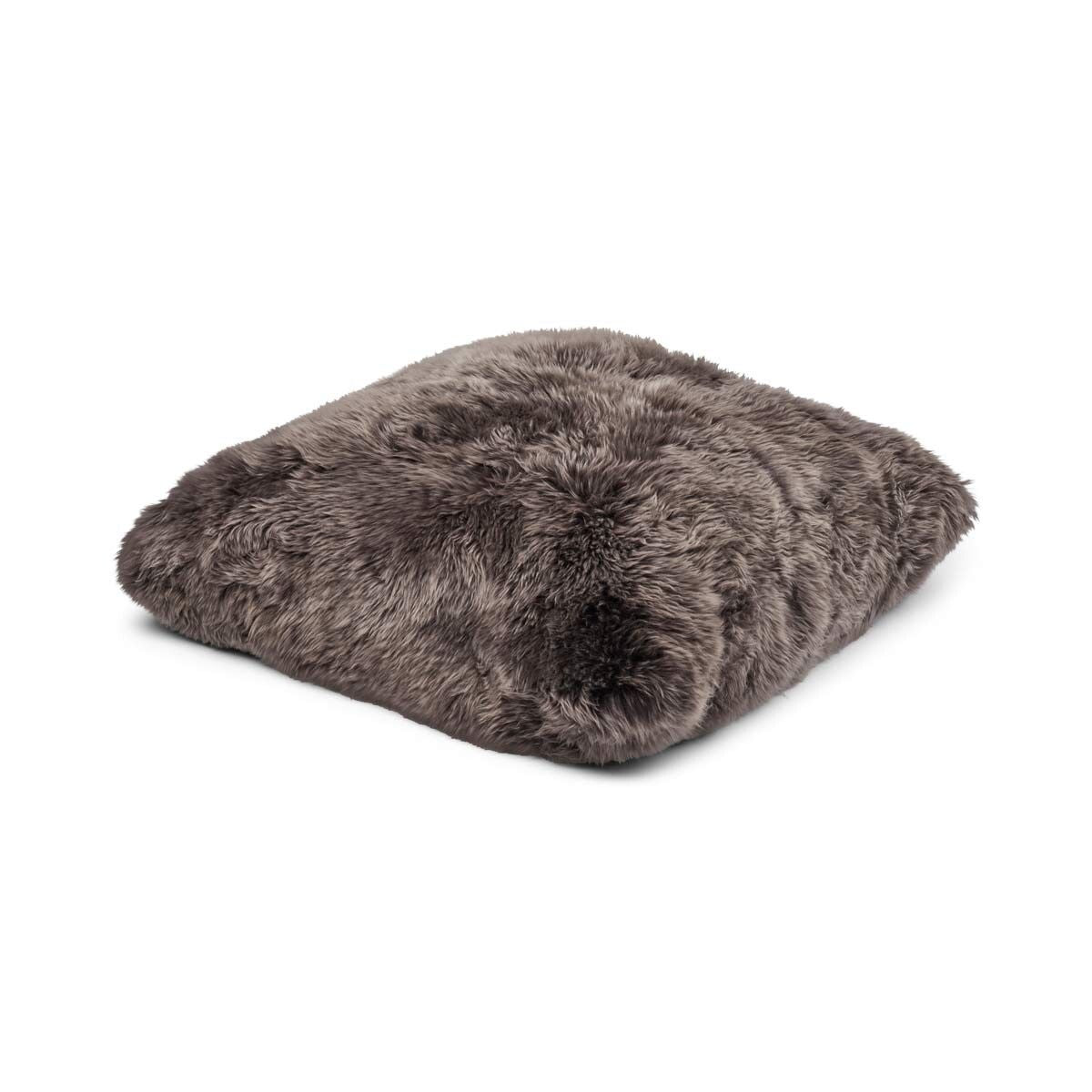 Maxi Float pute | Langhåret | New Zealand | Dobbeltsidig | 90x90 cm Valnøtt