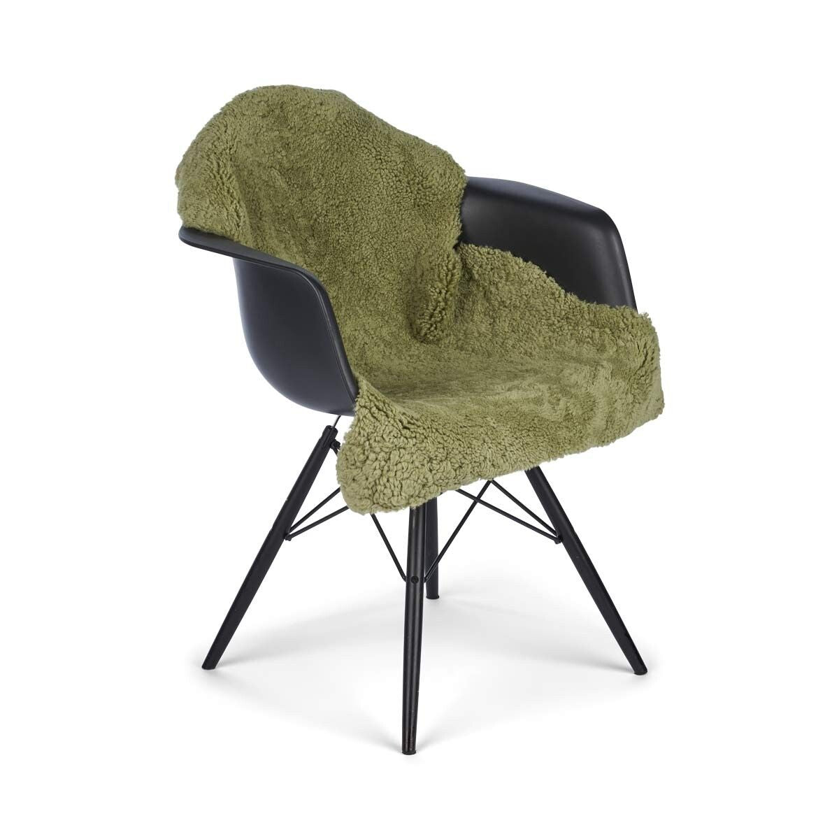 Saueskinn | Korthåret Krøllet | New Zealand | Teppe 100 cm Lysegrønn