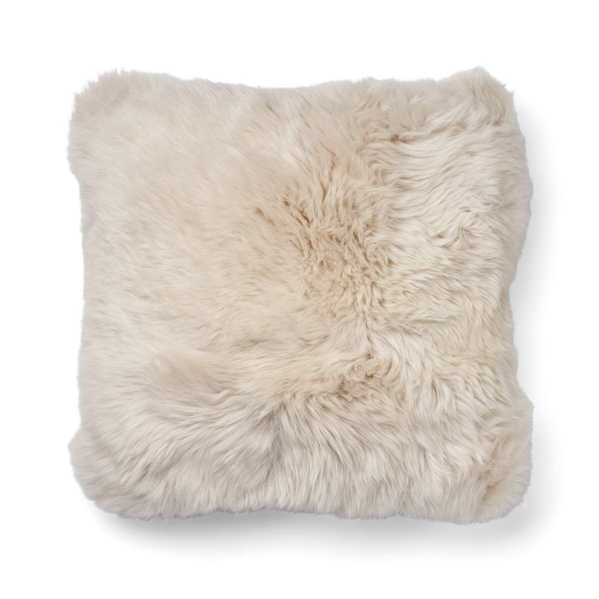 Pute i saueskinn av lang ull Beige/lin