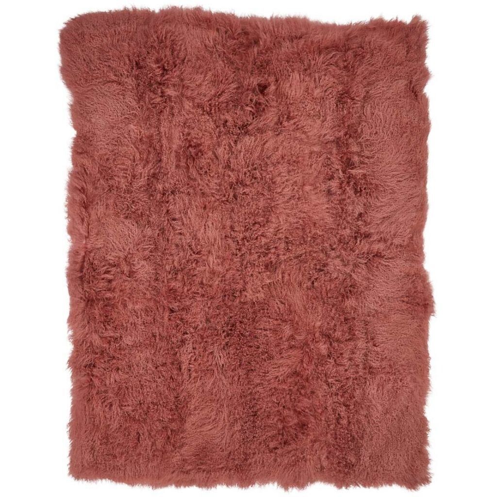 Saueskinnpledd | Krøllet | Tibet | 140x180 cm Gammelrosa