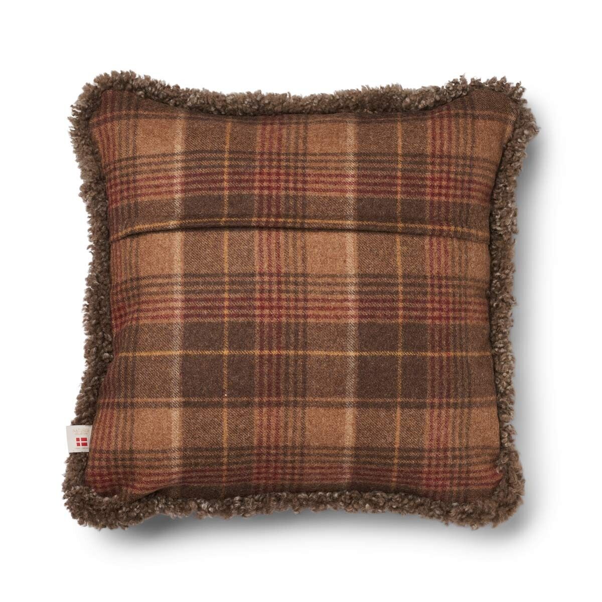 Checked Collection | Ullpute | Korthåret | Dobbeltsidig | 52x52 cm Kakao – Mørkebrun / Lysebrun