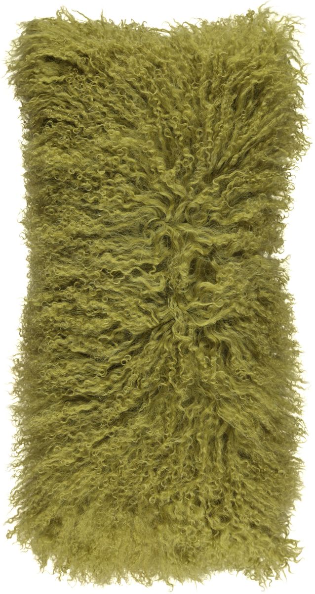 Saueskinnspute | Krøllet | Tibet | 28x56 cm Grønn