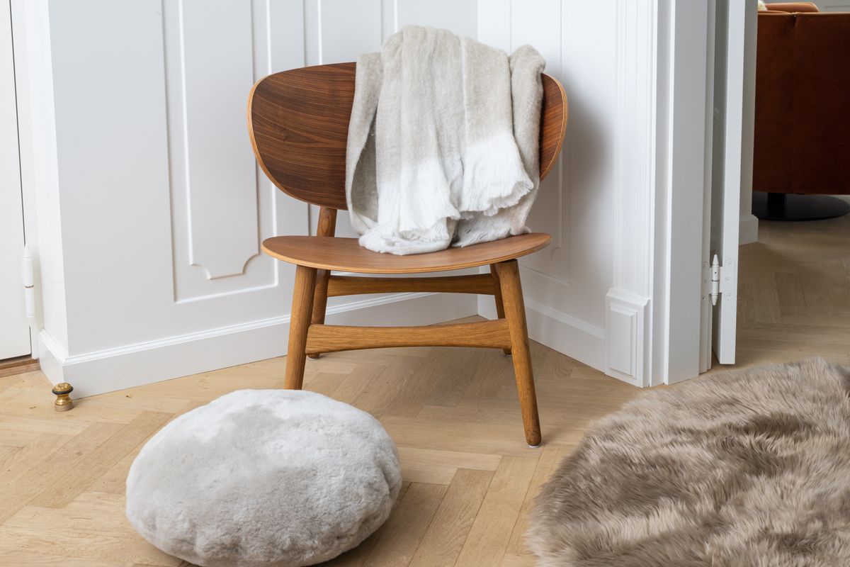 Kaste av mohairull Lys Beige