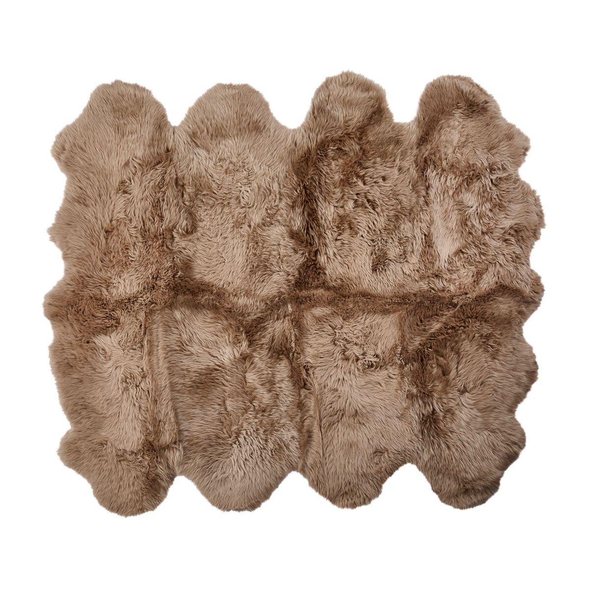 Langt saueskinnteppe i ull 180x214 cm Taupe
