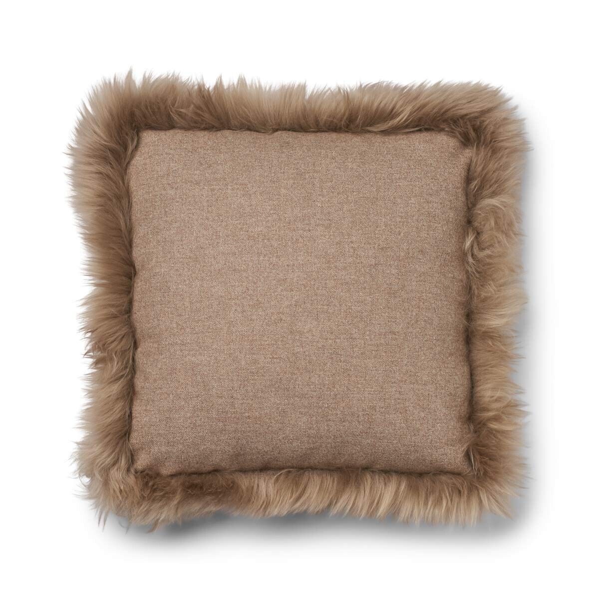Classic Collection | Ullpute | Langhåret | Dobbeltsidig | 52x52 cm | 34x52 cm Beige / Lysebrun