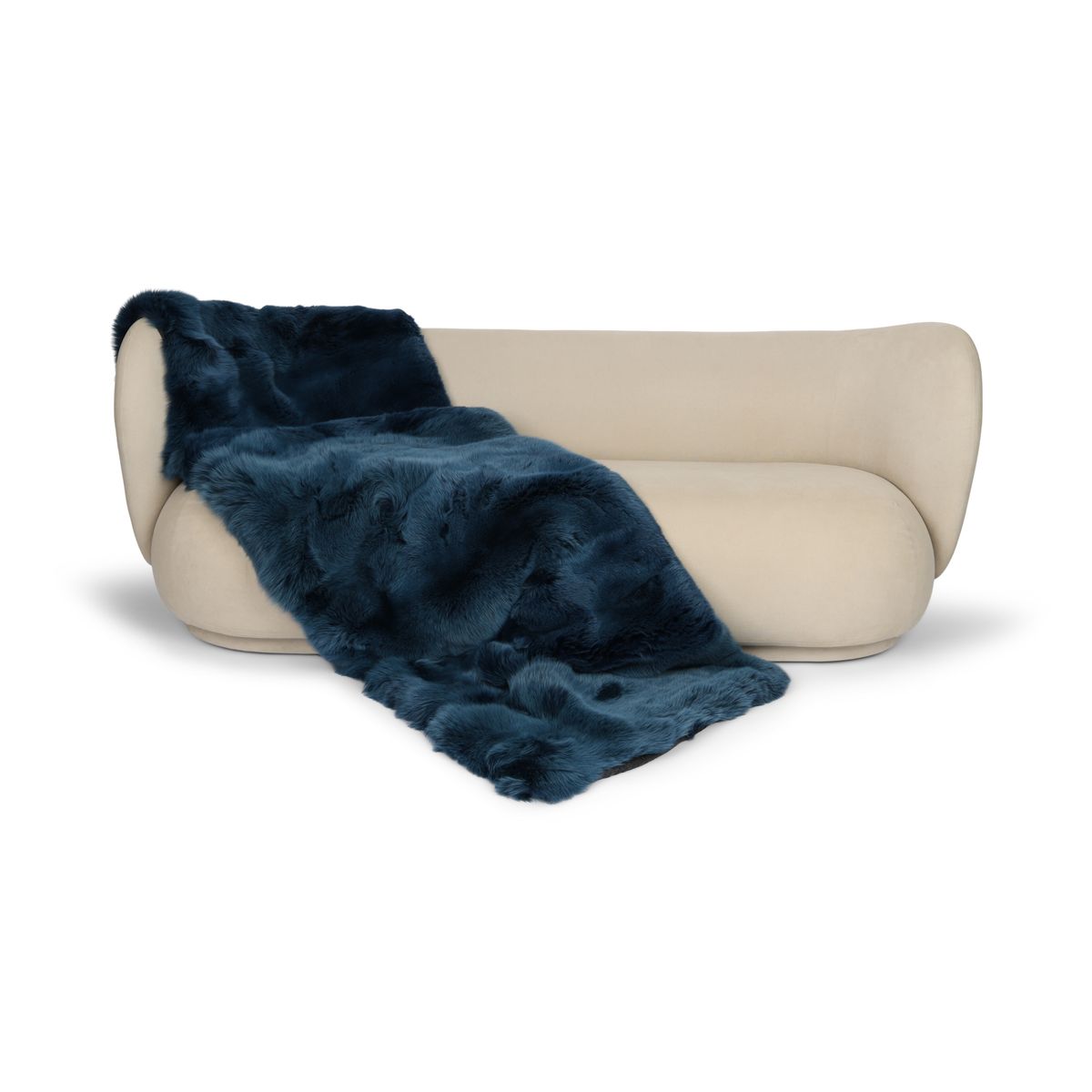 Premium Revepledd | Kasmirbakside | Blue Indigo | 80x260 cm