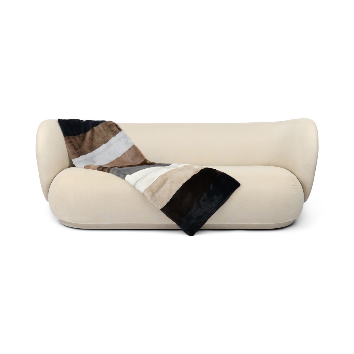 Minkpledd | Bakside i kasjmir | Flerfarget | 52x156 cm
