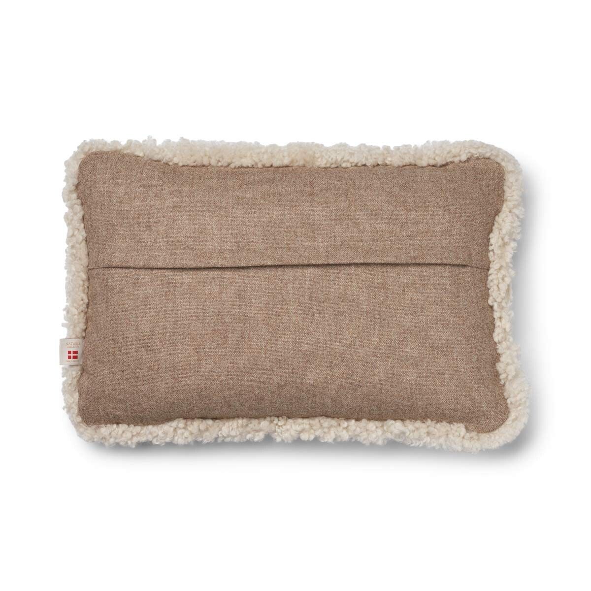 Pute i kort ull av saueskinn Beige/Perle