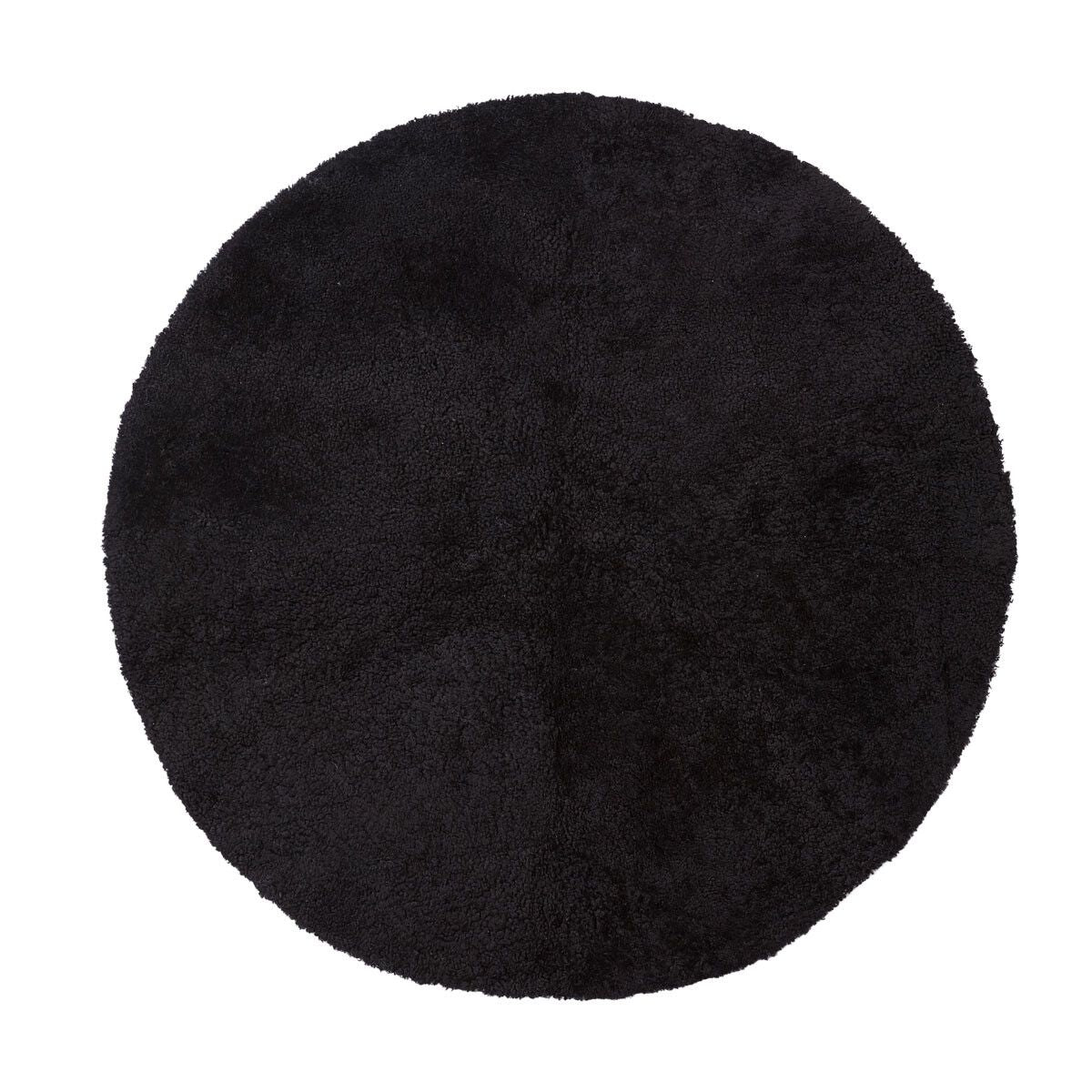 Gulvteppe | Korthåret | New Zealand | Ø140 cm Svart