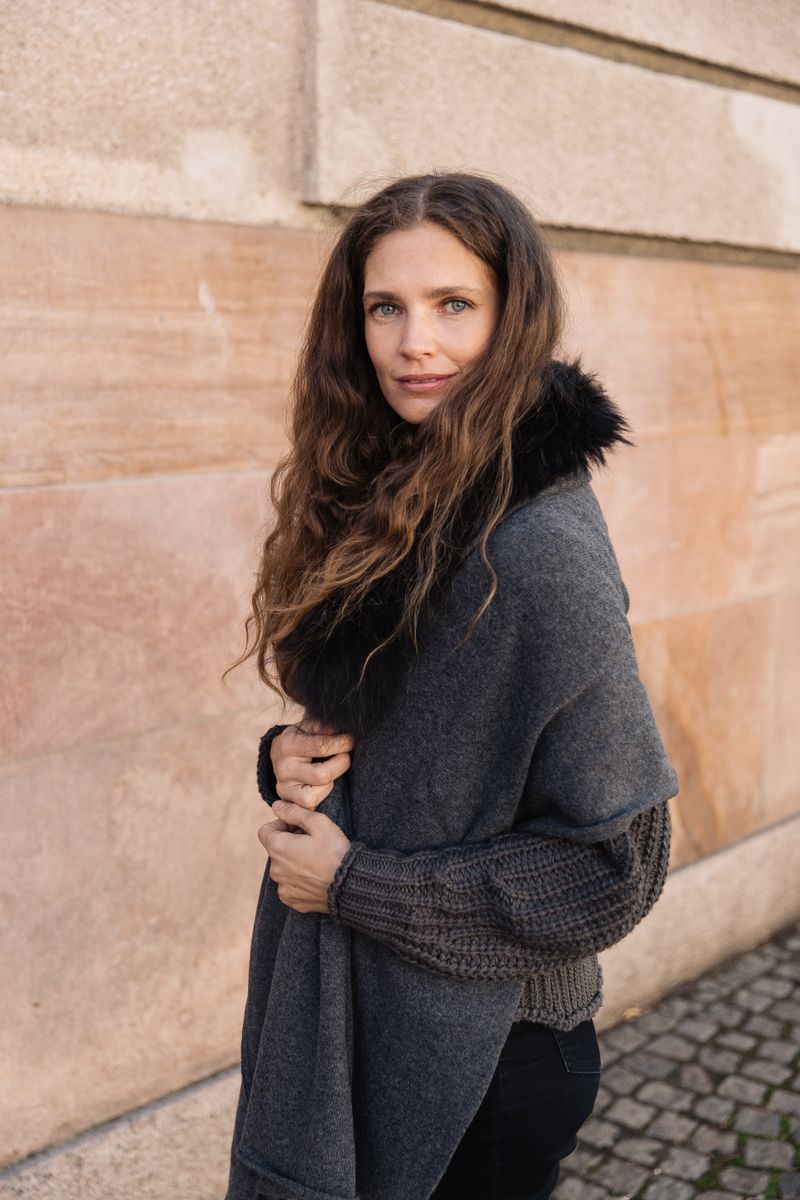Silvia-skjerf Mørk Grå/Mørk Grå