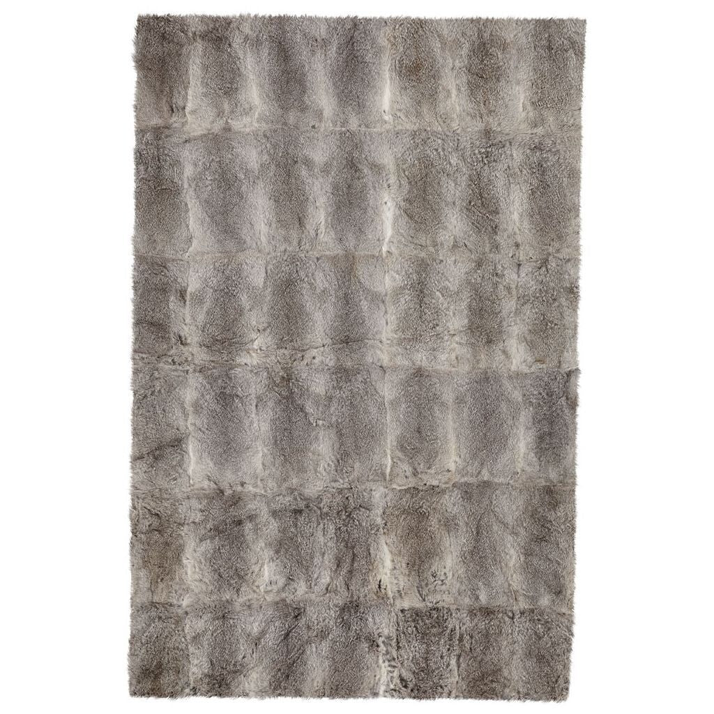 Pelspledd | Kanin | 120x180 cm Naturlig Grå