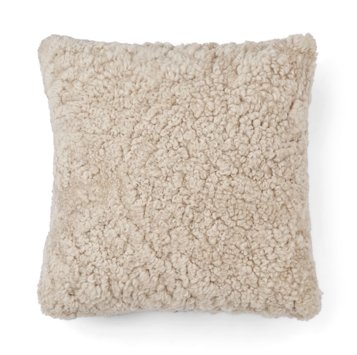 Trefarget saueskinnpute | Korthåret | New Zealand | Dobbeltsidig | 46x46 cm Koksgrå / Beige / Grå