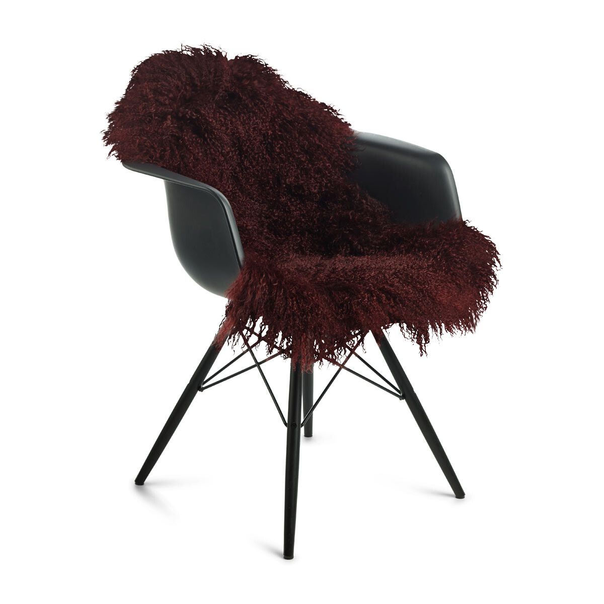 Saueskinn | Krøllet | Tibet | 85x50 cm Bordeaux